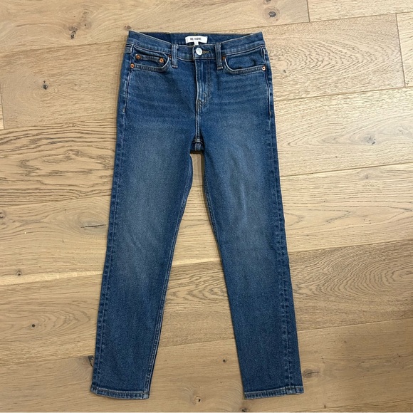 Redone 90’s Mid Rise Ankle Crop Jeans In Worn Vintage - Picture 1 of 11